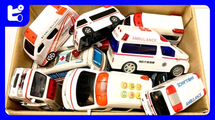 おもちゃの『救急車』と『パトカー』が坂道緊急走行｜Toys “ambulance” and “police car” run on a slope.