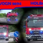 falck HOLBÆK TAVLEVOGN 8694 brandbil i udrykning fire truck respond 緊急走行 消防車