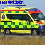 region skåne TRELLEBORG AMBULANS 9120 i utryckning rettungsdienst auf Einsatzfahrt 緊急走行 救急車