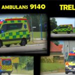 region skåne TRELLEBORG AMBULANS 9140 i utryckning rettungsdienst auf Einsatzfahrt 緊急走行 救急車