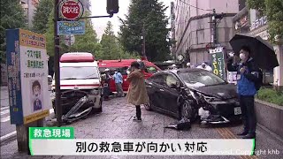 救急車と乗用車が衝突　乗用車の女性が軽傷　仙台・青葉区