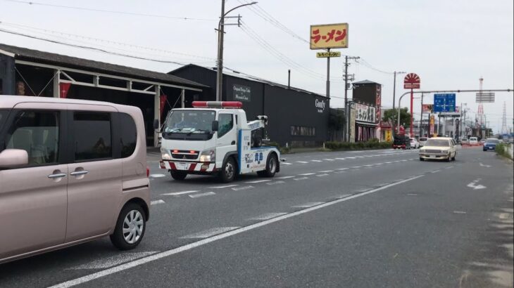 【緊急走行】三菱ふそうキャンター　レッカー車
