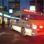 中崎町から緊急走行を開始する救急車A397 | 大阪市消防局