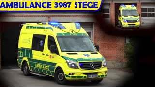 falck STEGE AMBULANCE 3987 i udrykning rettungsdienst auf Einsatzfahrt 緊急走行 救急車