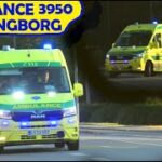 falck VORDINGBORG AMBULANCE 3950 i udrykning rettungsdienst auf Einsatzfahrt 緊急走行 救急車