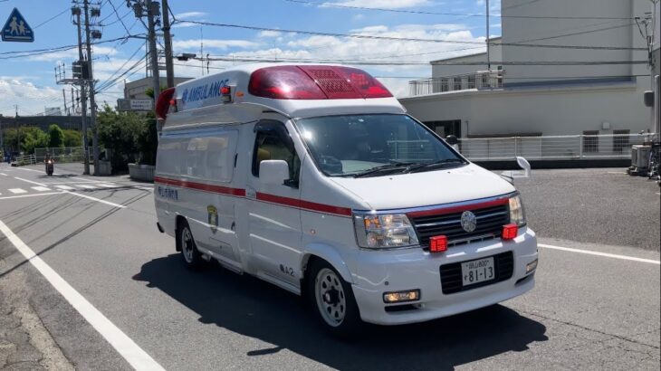 【緊急走行】まだ予備車として現役中！岡山市消防局　エルグランド救急車（2代目パラメディック）