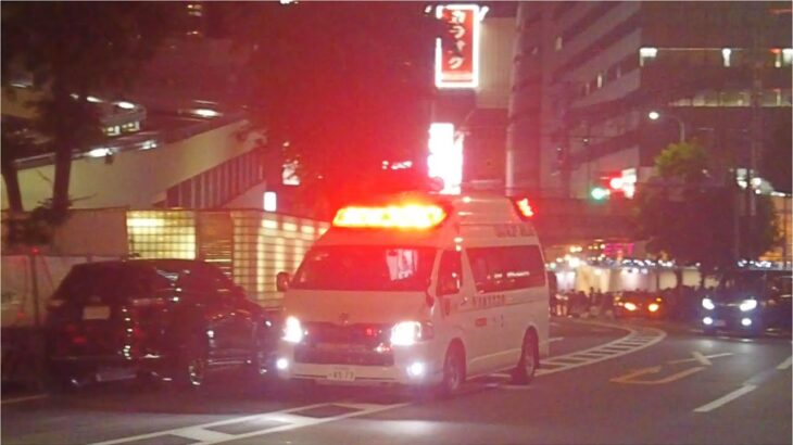 阪急東から緊急走行を開始する救急車A295
