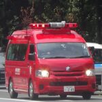 【緊急走行】終戦の日で交通量が多い道路を一時停止しながら走行！東京消防庁 麹町YD