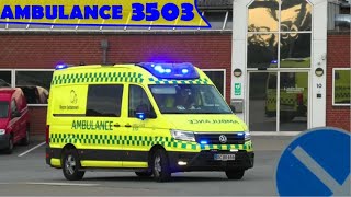 ambulance syd SØNDERBORG 3503 i udrykning rettungswagen auf Einsatzfahrt 緊急走行 救急車