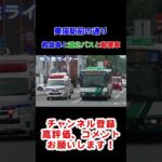 【珍しい車両】美瑛の救急車は赤色ではなく青色の救急車が道北バスと並ぶ