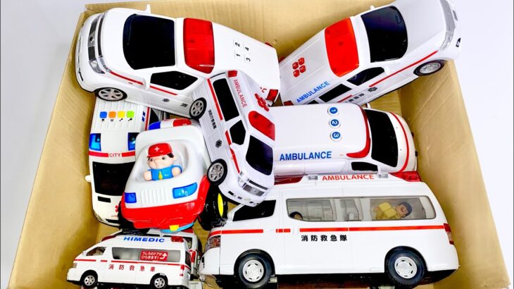 救急車のミニカー箱から出して緊急走行テスト☆サイレン鳴るよ！！ambulance minicar