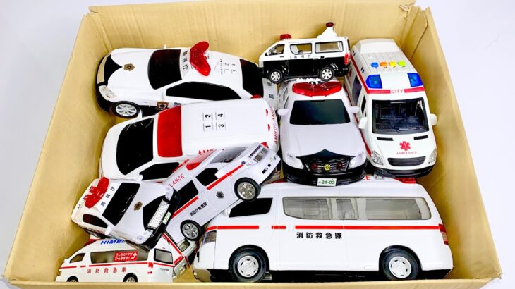 救急車とパトカーのミニカーが走る！緊急走行テスト☆サイレン有り！！ambulance minicar