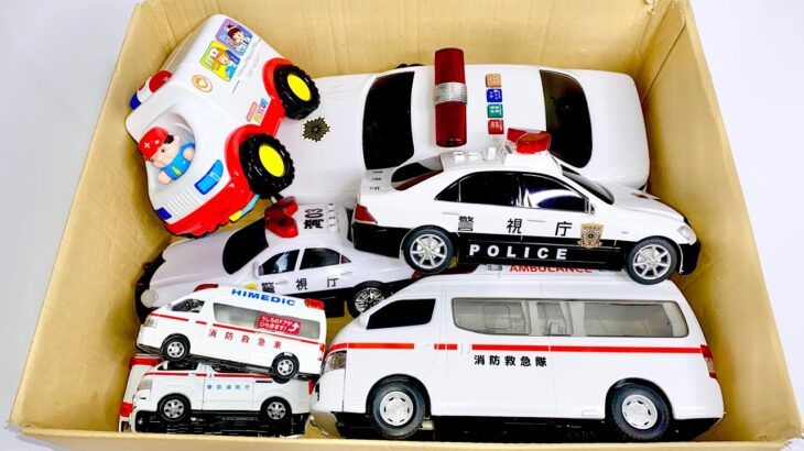 救急車とパトカーのミニカーがいっぱい走る☆緊急走行テスト指導しました！！ambulance minicar
