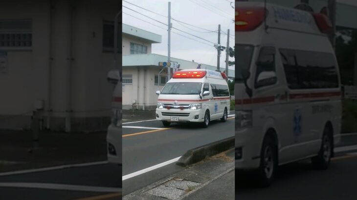 【緊急走行】　　　　　　　　指宿南九州消防組合指宿救急1　　　　鹿児島市立病院ドクターカー　　　　　