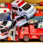 Tomica’s ambulance minicar and fire truck toy are running! Emergency driving test! running uphill