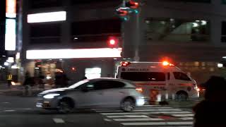 【救急車緊急走行】堺市消防局　日産パラメディック　所属名は暗くて確認できず