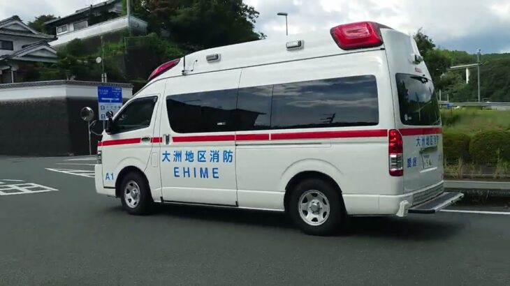 大洲地区消防 高規格救急車 A1緊急走行
