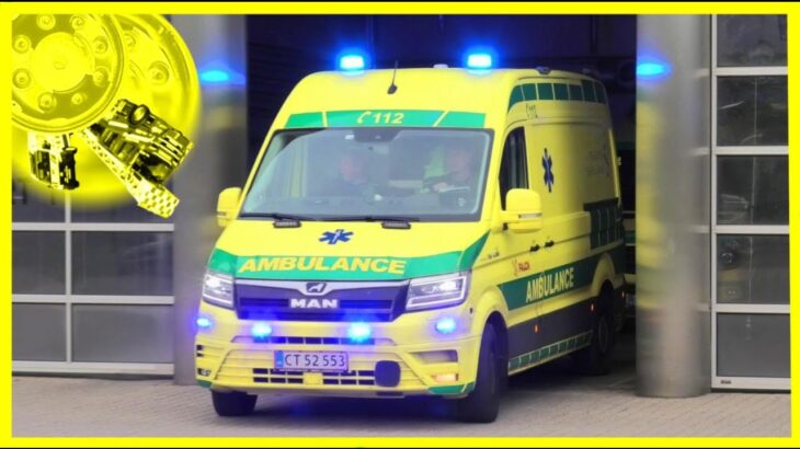 falck HOLBÆK AMBULANCE (3880) i udrykning rettungswagen auf Einsatzfahrt 緊急走行 救急車