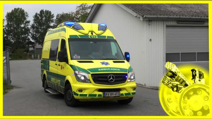 falck KIRKE HVALSØ AMBULANCE (3833) i udrykning rettungswagen auf Einsatzfahrt 緊急走行 救急車