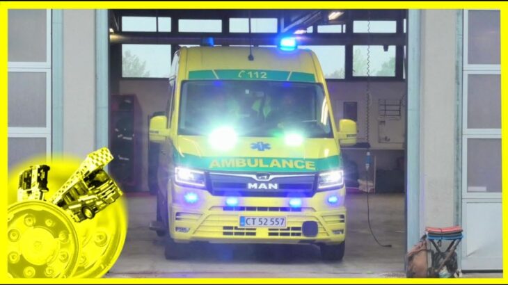 falck VORDINGBORG AMBULANCE 3950 i udrykning rettungsdienst auf Einsatzfahrt 緊急走行 救急車