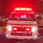 【緊急走行】夜のアクティビーコンの救急車はかっこいい！茨木市消防本部　新本署救急隊　おにクルの現場から病院へ緊急走行