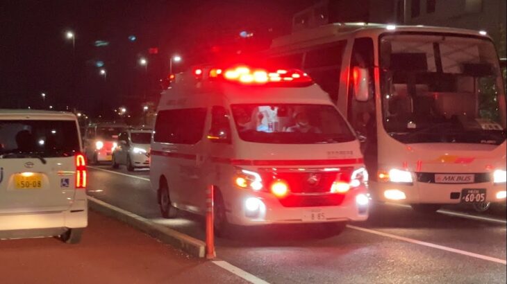 【緊急走行】夜も車が多い中の緊急走行‼️茨木市消防本部　下穂積救急隊