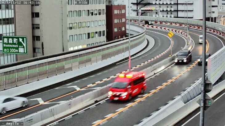 阪神高速を走行する緊急車両たち | 扇町カーブ定点カメラ
