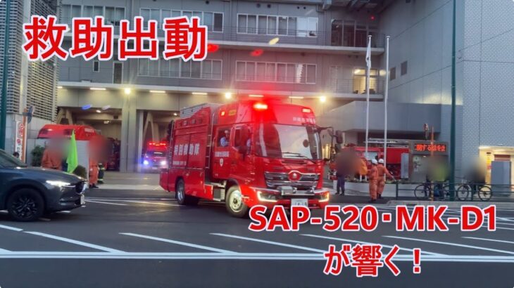 【中原区救助出動】特別高度救助隊研修中に突然！MK D1・SAP 520を響かせろ！
