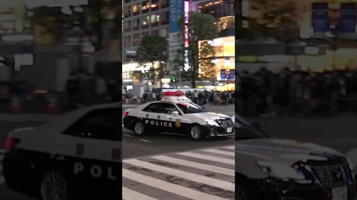 事件発生！パトカーが渋谷スクランブル交差点を緊急走行