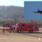 2024福山消防出初式5 座屈建物救助訓練 　※緊急地震速報が流れます｡ご注意ください