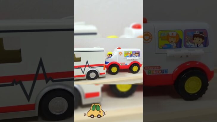 色んな救急車のミニカーを坂道で緊急走行テスト！#ambulance #toys #automobile #tv
