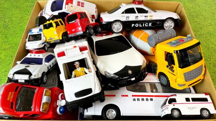 【はたらく車】救急車⭐︎パトカー⭐︎消防車⭐︎ごみ収集車⭐︎ダンプカー色んなミニカーが坂道走行するよ！