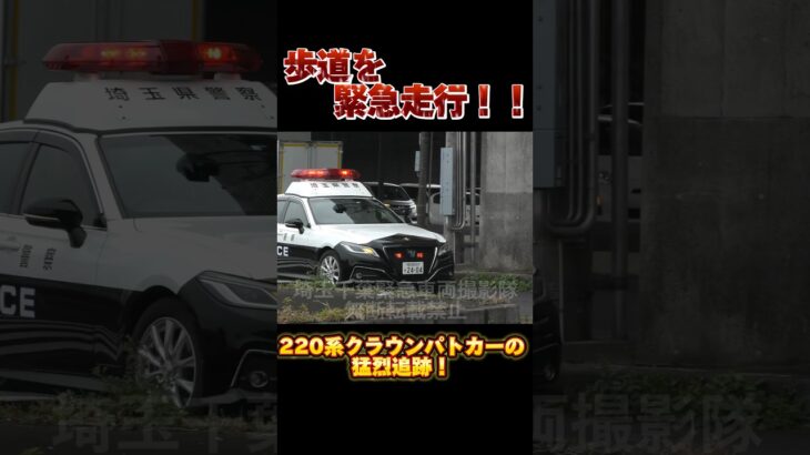 【歩道を緊急走行！？】埼玉県警察220系クラウンパトカー違反車を猛烈追跡！！