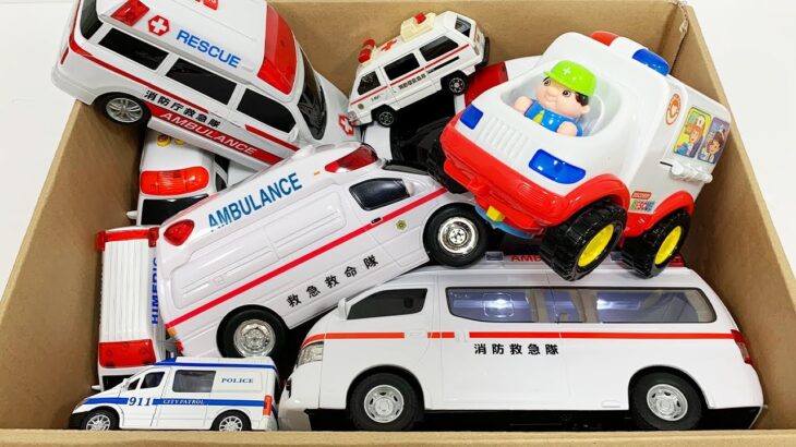 救急車のミニカーが走る！緊急走行！サイレンあり☆Ambulance minicars run on a slope! Emergency driving test!