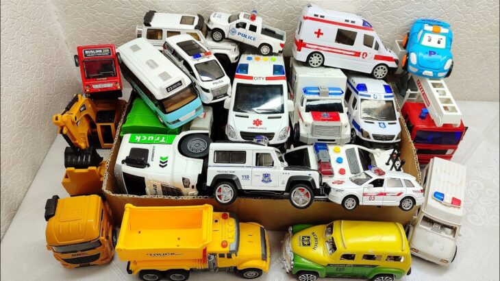 救急車パトカー消防車をチェック! garbage truck 坂道を緊急走行するよ Check out ambulance policecar fire truck! run on the slope