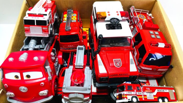 消防車 大小様々なミニカーが走る！坂道で緊急走行☆サイレンあり Fire trucks Minicars of various sizes run.With siren sound
