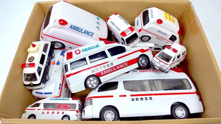 たくさんの『救急車』を箱にまとめ、坂道を走らせた。緊急走行テスト