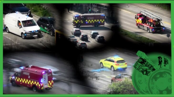 AIR CLIPS fire & rescue combivideo brandbil og ambulance i udrykning feuerwehr einsatzfahrt 緊急走行 消防車