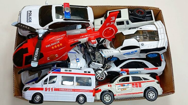 救急車のミニカー走る！ 緊急走行テスト。🚓 Police Car , 🚑 Ambulance Car , 🚒 Fire Truck etc. road with the horn । Part-19