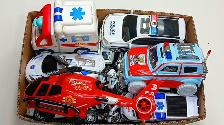 救急車のミニカー走る！ 緊急走行テスト。🚓 Police Car , 🚑 Ambulance Car , 🚒 Fire Truck etc. road with the horn । Part-28