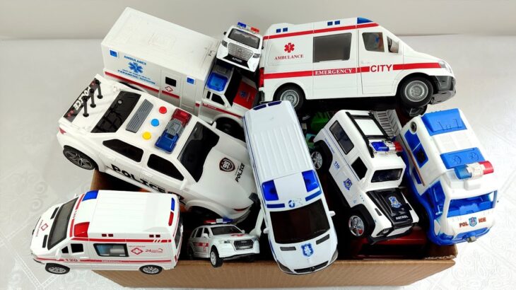 『 police☆消防車★パトカー☆バス』などのミニカーが坂道走行します☆dump truck ☆緊急車両のサイレン音