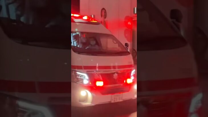 所沢中央病院に緊急走行で到着する埼玉西部消防局日産パラメディック救急車