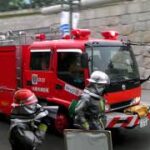 消防車緊急走行【871】平成22年　大阪城ホール・ NBCテロ対策訓練【Japanese fire enjine】