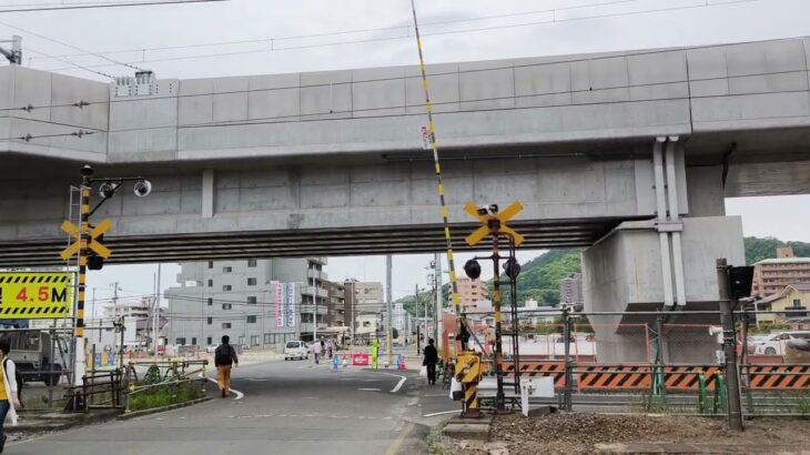 JR松山駅高架化工事進捗状況 2024年(令和6年)5月下旬(消防車の緊急走行有り)