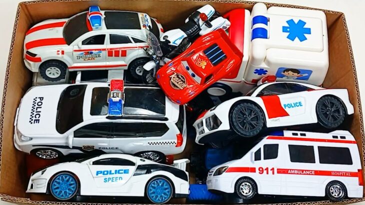 救急車のミニカー走る！ 緊急走行テスト。🚓 Police Car , 🚑 Ambulance Car , 🚒 Fire Truck etc. road with the horn । Part-80