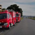 警戒のため消防車が出動、現場は広島市安佐北区口田2丁目付近　fireengine