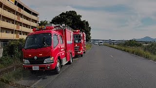 警戒のため消防車が出動、現場は広島市安佐北区口田2丁目付近　fireengine