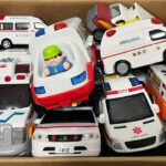 救急車とパトカーのミニカーが走る。サイレン鳴らして緊急走行テスト！Ambulance Minicar Runs in an Emergency. Disptach them Now!