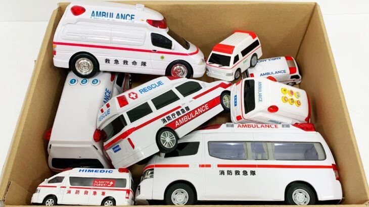 救急車のミニカーが緊急走行！サイレン鳴らして走る☆Ambulance minicar runs urgently! Sounds the siren and runs