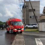 【消防車緊急走行】PA連携先行出動‼︎雨上がりの町を駆け抜ける！！